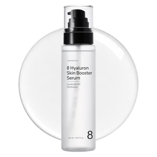 TOSOWOONG 8 Hyaluron Skin Booster Serum for Face with Niacinamide, Glycerin, Panthenol, Hydration Boosting Facial Essence, Plumper Skin, Glass Skin, All Skin Types, Korean Skincare, 150ml/5.07 fl. oz.