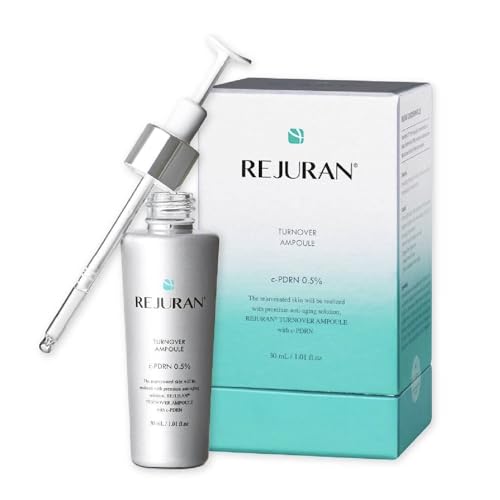 REJURAN Turnover Ampoule, c-PDRN – Original Salmon DNA PDRN Face Serum for Rejuvenation, Firming, Hydration & Youthful Glow, Refines Skin Texture. Korean Skincare (1.01 fl oz)