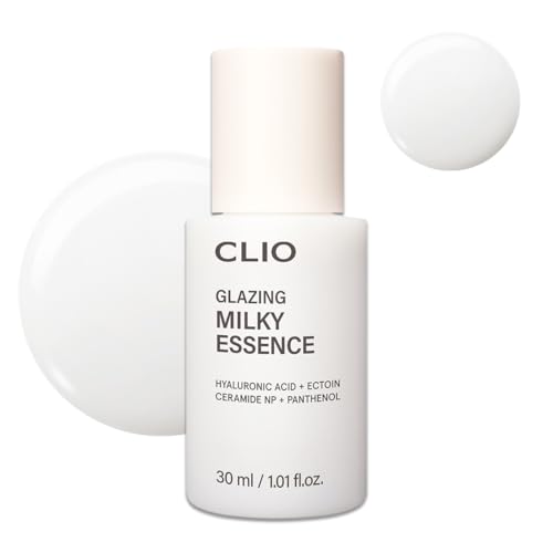 CLIO Glazing Milky Essence, Rice PDRN for Boosting Radiant Glass Skin, Lightweight Hydrating Skin Prep for Makeup, Ceramide Skin Barrier Care for Sensitive Skin, Korean Skincare (1.01 Fl Oz)