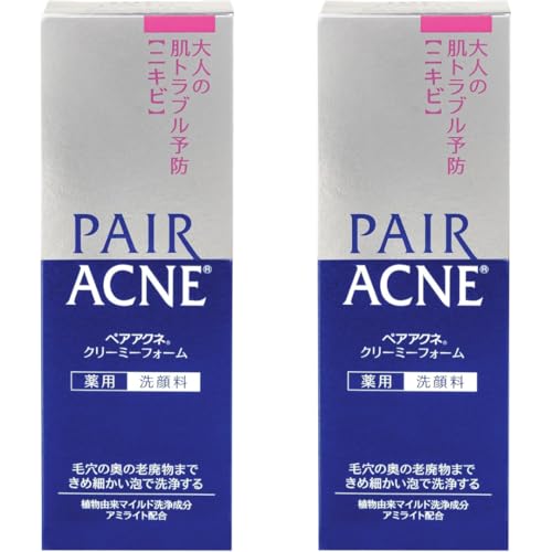 Lion Pair Ance Creamy Foam Anti- Acne Cleansing Cream Facial Cleanser for Adult 2.82 oz(80g) Set Of 2 Japanese Face Cleanser Face Wash