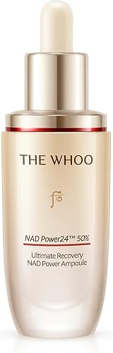 THE WHOO Ultimate Recovery NAD Power Ampoule | High-Concentrated NAD+ Anti-Aging Serum for Wrinkle Care & Elasticity | Luxury Korean Skincare to Revitalize & Repair Skin Barrier