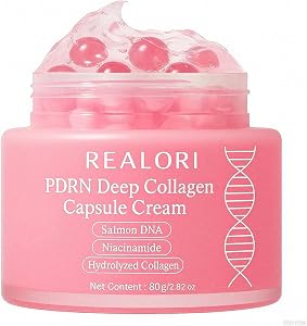 realori PDRN Capsule Cream with Vitamin C & Collagen – Korean Boba Moisturizer for Fac