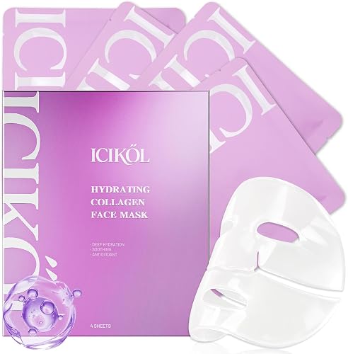 ICIKOL Overnight Collagen Mask - [4 Sheets] Bio-Collagen Face Mask for — Our recommended pick for most buyers