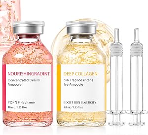 Deep Collagen Silk Peptide Ampoules, Pink Peptide Serum, Korean Anti-Aging Serum, Moisturi